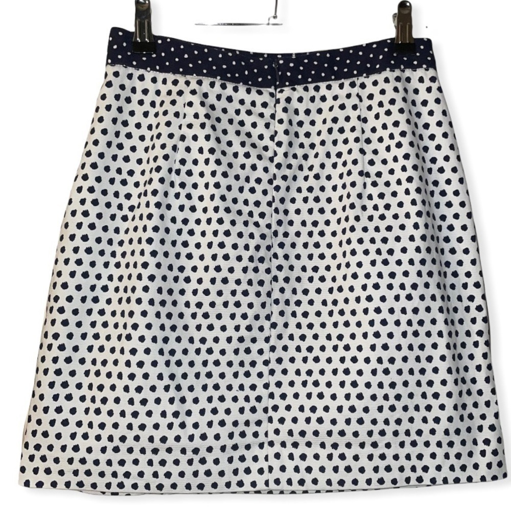 ZARA Nautical Polka Dot Pleated Mini Skirt Pockets Navy White XS Cotton - Picture 5 of 8